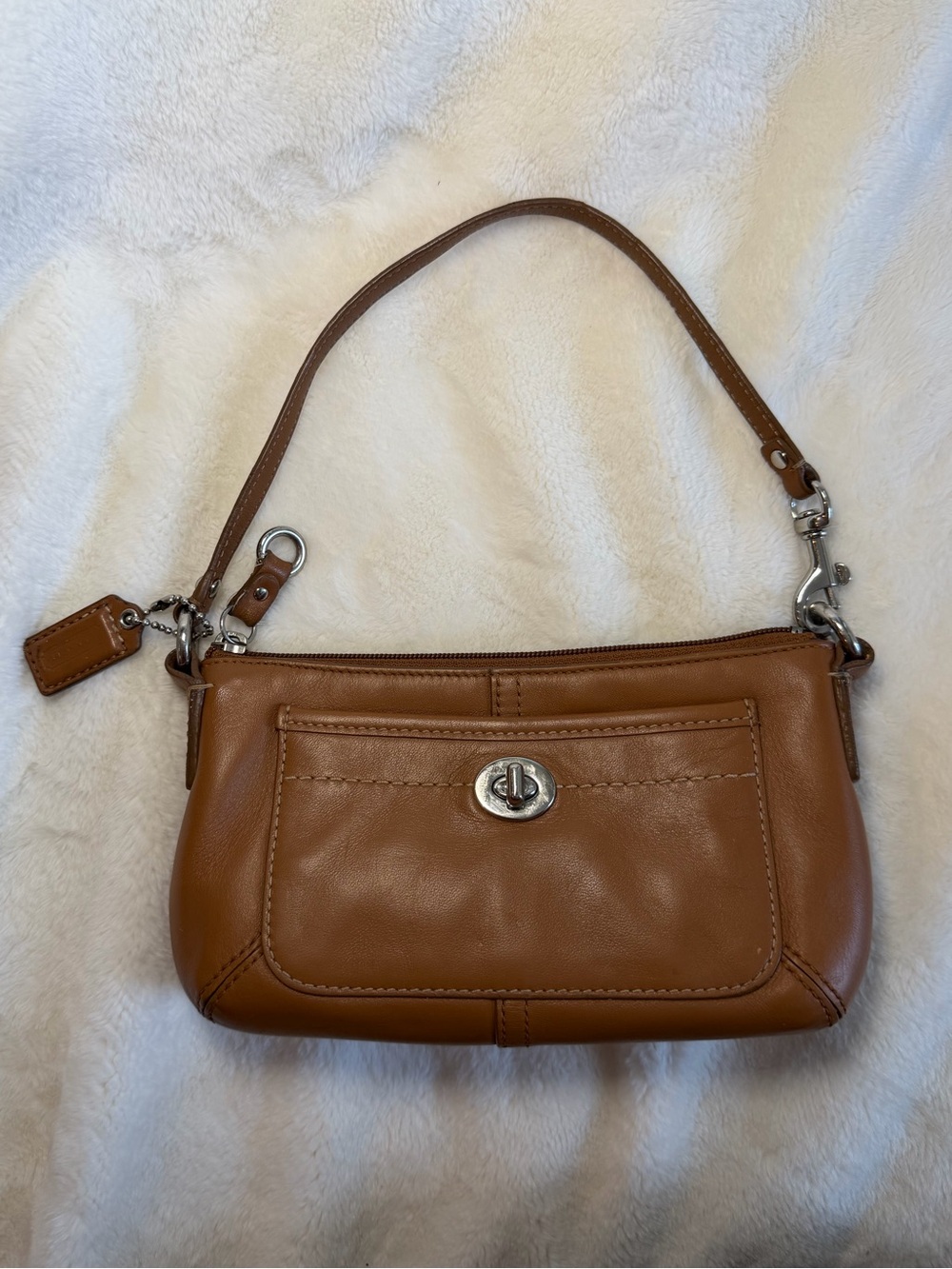 Y2K Coach Brown Leather Convertible Mini Shoulder Bag
